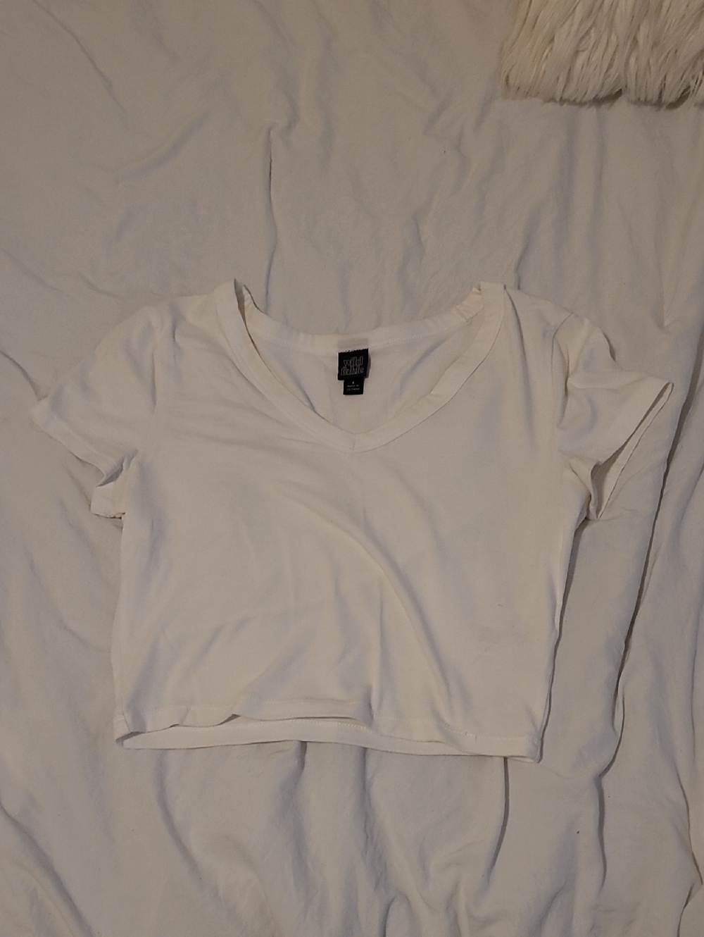 White V-Neck Crop Top Wild Fable